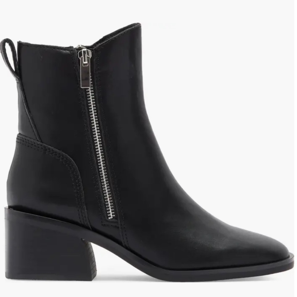 Steve Madden Ruthy Black Ankle Boots Women’s Size 8 Block Heel Booties